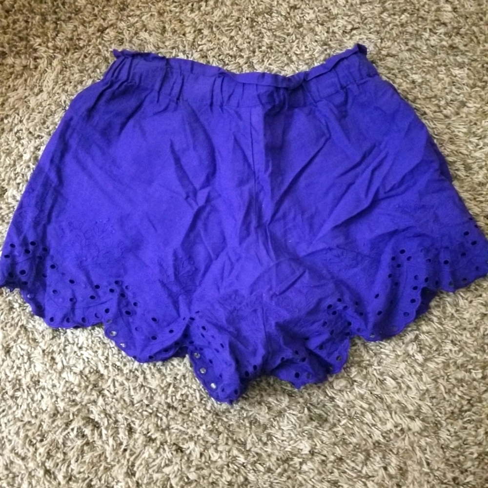 H&M Scallop Leg Blue Shorts